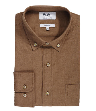 Caramel Flannel shirt - Pocket - ALEXANDER