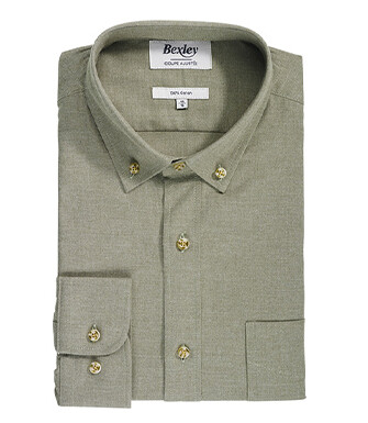Army Green Flannel shirt - Pocket - ALEXANDER