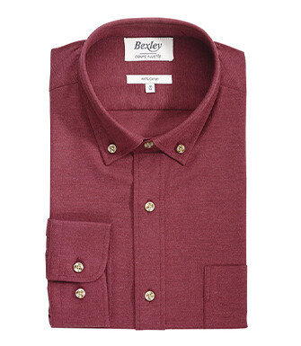 Burgundy Red Flannel shirt - Pocket - ALEXANDER