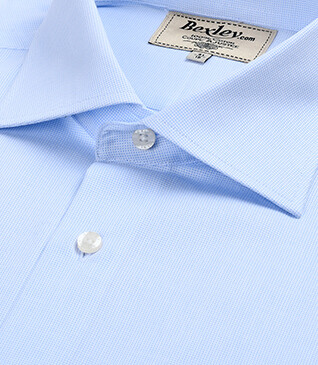 Light Blue Cotton shirt - Italian collar - ANGELO