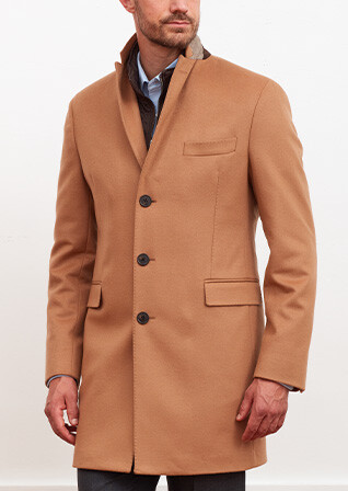 Camel Men's winter cashmere wool coat - HONORÉ II