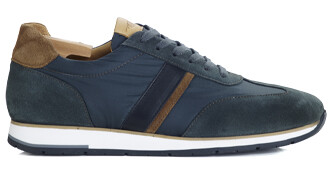 Green Velvet and Chamois Men's Trainers - MELINGA