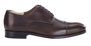 Patina Chocolate Derby Shoes - Leather outsole - GILWELL