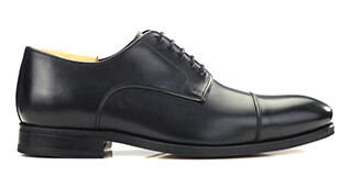 Black Derby Shoes - Leather outsole - GILWELL