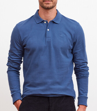 Royal Blue Men's long sleeve polo shirt - ANDY II ML