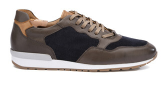 Patina Taupe and Navy suede Trainers - CANBERRA II