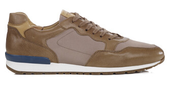 Beige Leather Trainers - CANBERRA II