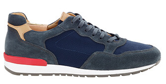 Dark Green Suede & Navy Trainers - CANBERRA II