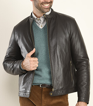 Chocolate Leather Jacket - CARTER