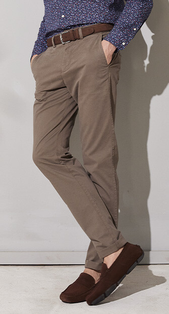 Dark taupe II Chino trousers for men - JERRY II