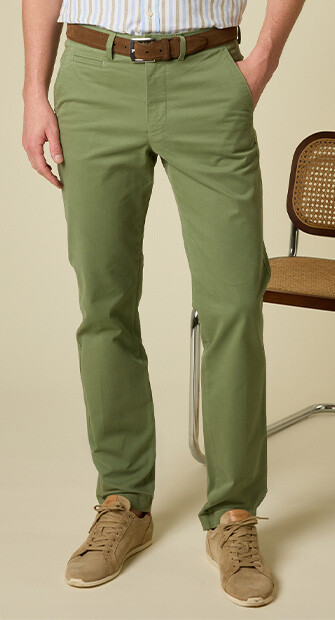 Men's chino trousers Sage Green - JERRY II