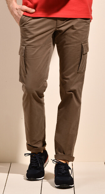 Dark taupe Men's cargo trousers - KEANAN