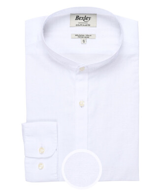 White plain cotton linen shirt - ELIBERT