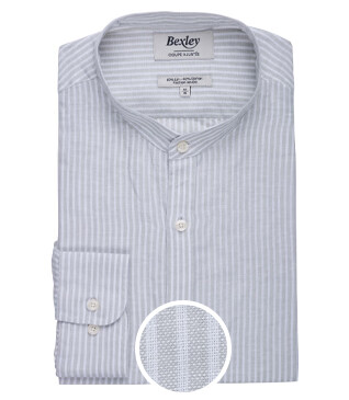 Plain Lime Green & White cotton linen shirt - ELIBERT