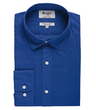 Blue cotton linen shirt - SILBERT