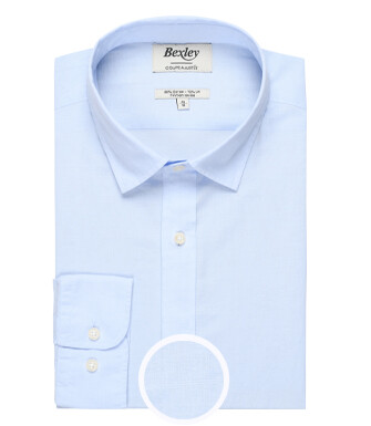 Blue sky plain cotton linen shirt - SILBERT