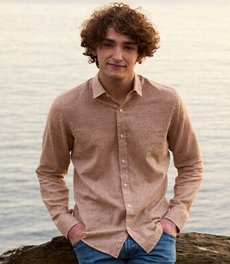 Havana Chambray Cotton Linen Shirt - French Collar - SILBERT