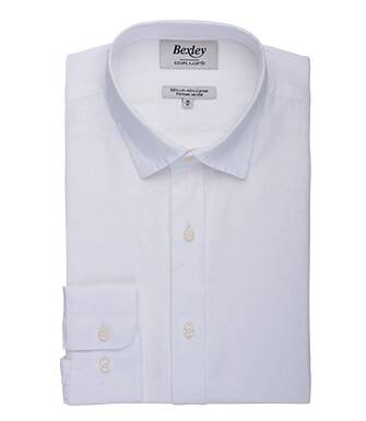 Men’s Patterned White Chambray Shirt - SILBERT