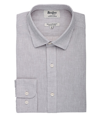 Men’s Light Greige Chambray Shirt - SILBERT