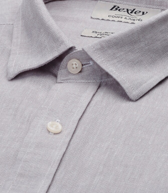 Men’s Light Greige Chambray Shirt - SILBERT