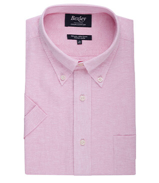 Pink Chambray cotton linen shirt - Chest pocket - COLTEN MC