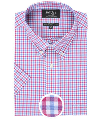 Pink blue and White Cotton shirt - Chest pocket - CULLEN MC