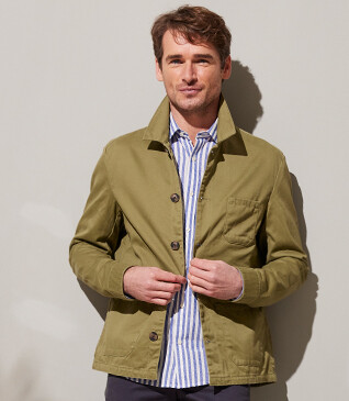 Men's Light Khaki Cotton Jacket - FÉLICIEN