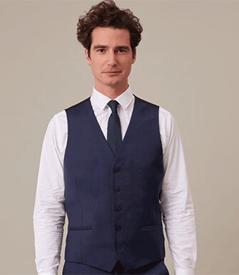 Men's Prussian Blue Suit Waistcoat - LAZARE