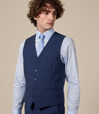 Men's Prussian Blue Suit Waistcoat - LAZARE