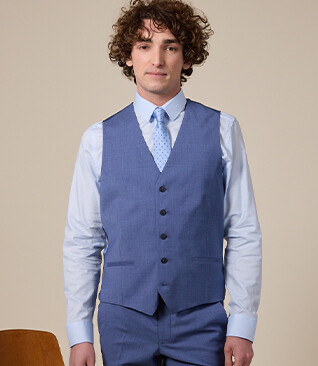 Light Blue Melange II - Waistcoat - LAZARE