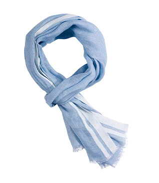 Chambray sky Blue cotton linen Scarf