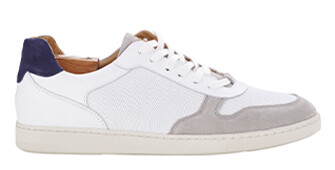 Light Grey Suede and White Leather Trainers - BORONIA