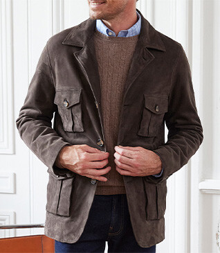 Men's Dark Brown Safari Jacket - FRÉMOND