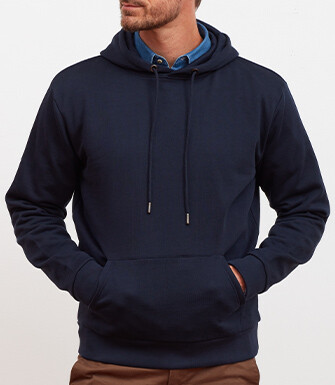 Navy cotton hoodie  - HUDSEN