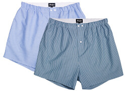 Box of 2 boxer Light Blue and Green and White Striped - ELON