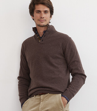 Brown High-collar wool jumper - KILTAN