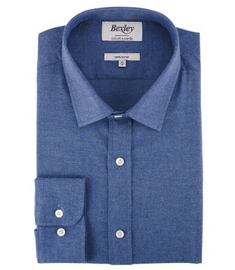Blue Melange Men's flannel shirt - BARTHOLD