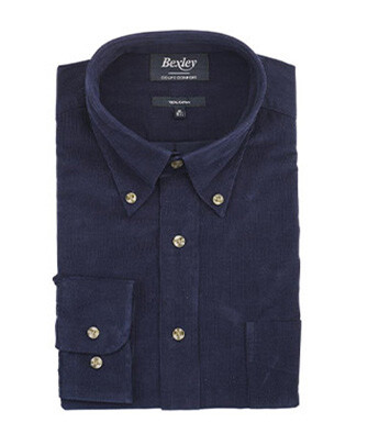 Navy Corduroy shirt - American collar - WARDLEY