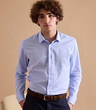 Blue Sky Men's twill shirt - CAMÉLIEN
