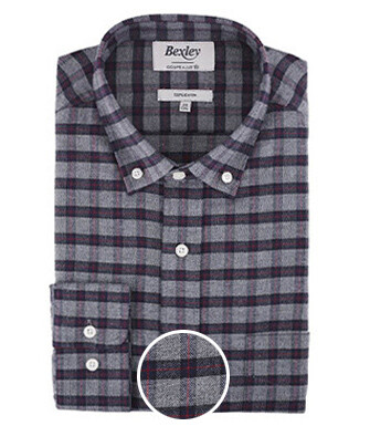 Navy and Grey check flannel shirt - FRANKLIN