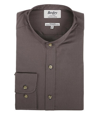 Dark Khaki plain cotton shirt - ACHILDE
