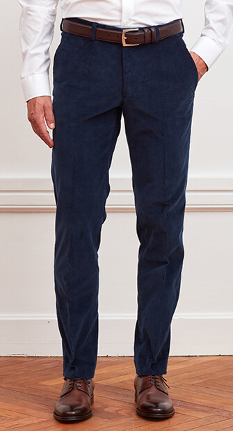 Men's Dark Blue Suit Trousers - LÉONTILDE
