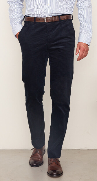Men's Navy Suit Trousers - LÉONTILDE
