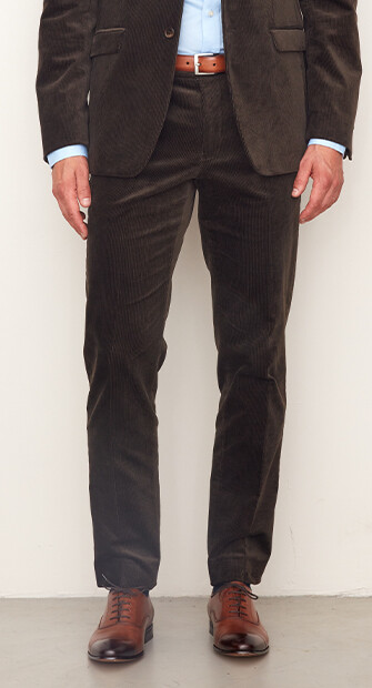 Men's Brown Suit Trousers - LÉONTILDE