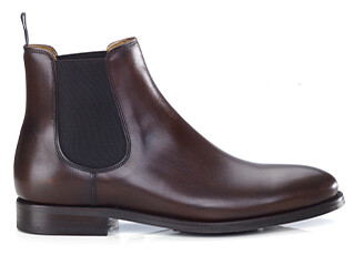 Patina Chocolate Leather Chelsea Boots - ALDERTON GOMME