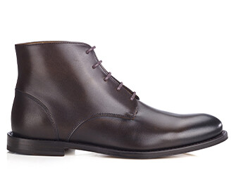 Patina Brown Leather Boots - KINSHAM