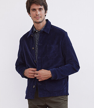 Men's Corduroy Indigo Blue Jacket - FIDÉLIEN