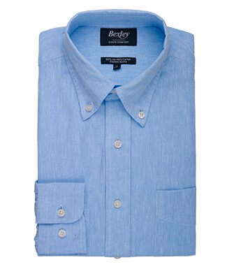 Light Blue Chambray cotton/linen shirt - COLTEN