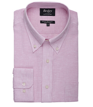 Pink Chambray cotton/linen shirt - COLTEN