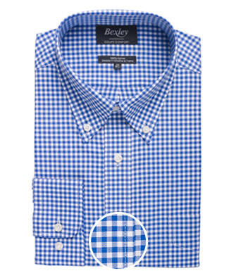 Shirt with white and light blue checks - CODELL